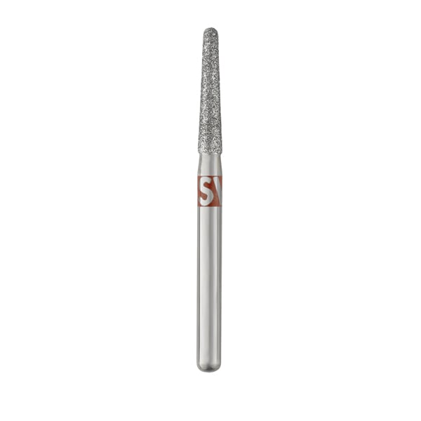 TriRockDental FG #856-016F Round End Taper Diamond Bur, Fine Grit, Multi-Use, 10/Pack