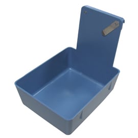 Zirc Wall-Hanging Lab Pan, Blue Plastic with Metal Clip and Wall-Hanging Strip