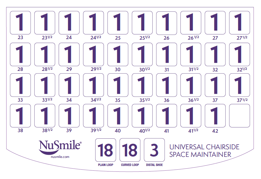 NuSmile Universal Chairside Space Maintainer Starter Kit