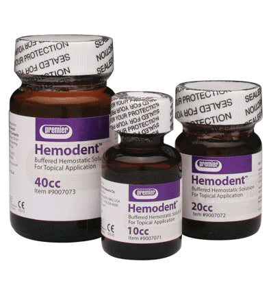 Hemodent Hemostatic Solution, Buffered Aluminum Chloride, Epinephrine-Free, 10 cc Bottle, Premier 9007071