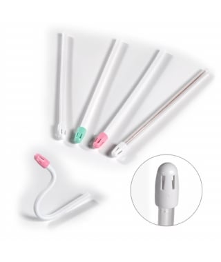 Crosstex Comfort Plus Premium Saliva Ejectors, White/Green Tip, Mint Scented, 100/Bag, ZWGCPM