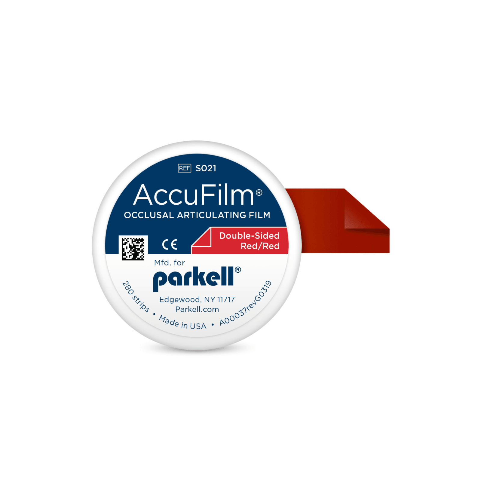AccuFilm II Double-Sided Articulating Film, Red/Red, Precut Strips, 3-1/2" x 7/8", 280/Pkg, S021