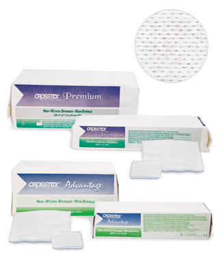 Crosstex Advantage Non-Woven Sponges, 4" x 4", 4-Ply, Non-Sterile, 2000/Case, ENC4NWLA