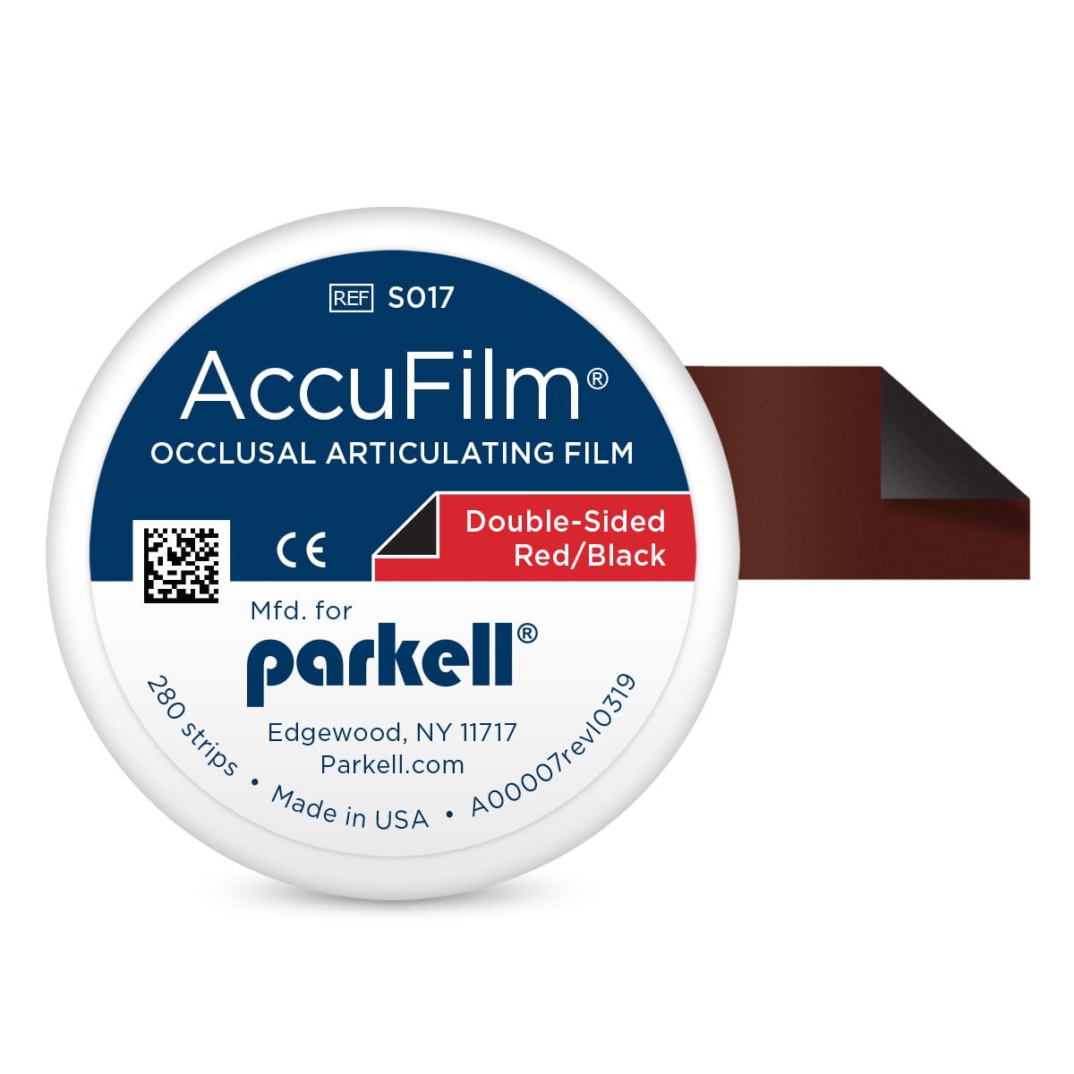 AccuFilm II Double-Sided Articulating Film, Red/Black, Precut Strips, 3-1/2" x 7/8", 280/Pkg, S017