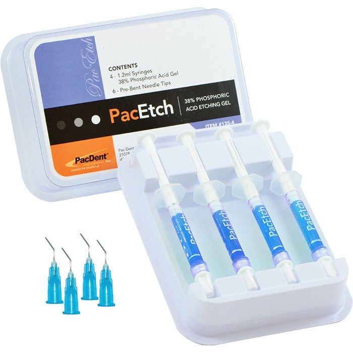 Pac-Dent PacEtch Etch Kit, 38% Phosphoric Acid Etching Gel, Value Pack of 36 Syringes