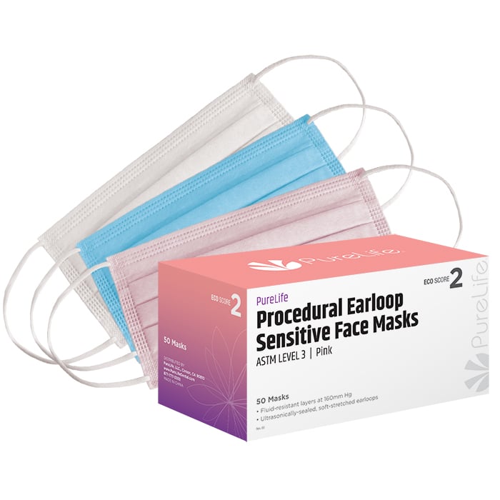 PureLife ASTM Level 3 Sensitive Earloop Face Masks, Pink, 50/Box, 01KEZKNVBE1K53WD3M09JDCDVW