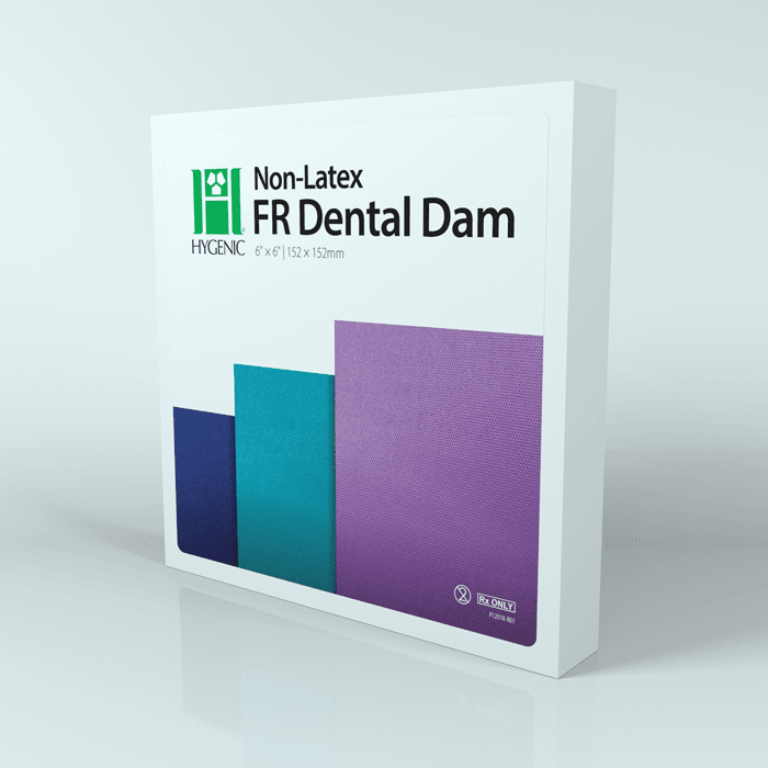 Hygenic FR Dental Dam, Non-Latex, 6" x 6", Purple, 30/Box