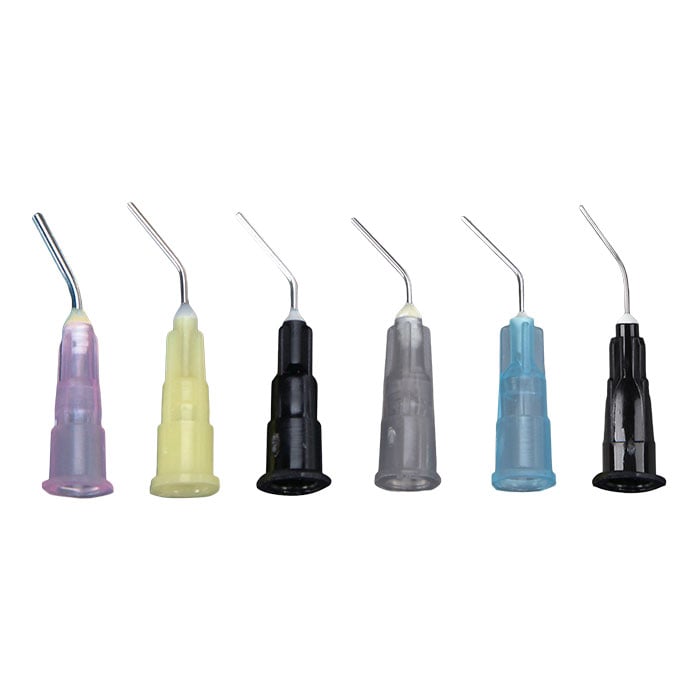 House Brand Pre-Bent Needle Tips, 18 Gauge, Pink, 100/Box