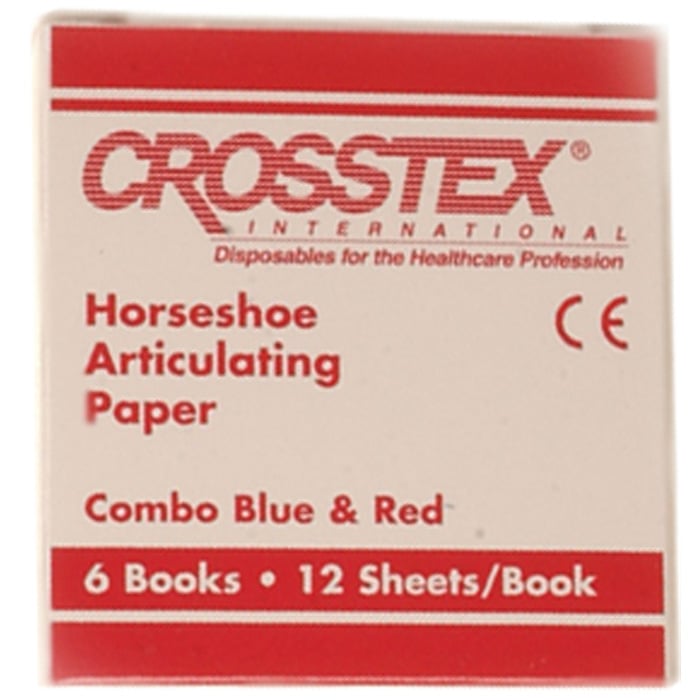 Crosstex Articulating Paper, Red/Blue Horseshoe, 72/Bx, 01KZ65A77R3Z8D9TA6KX9BY1W6