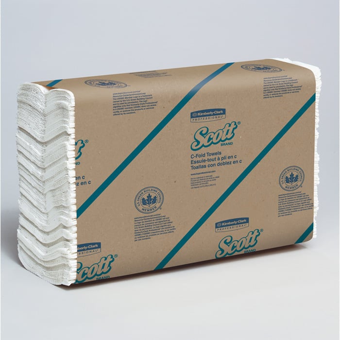 Scott Surpass C-Fold Towels, White, 2400/Case, #1510