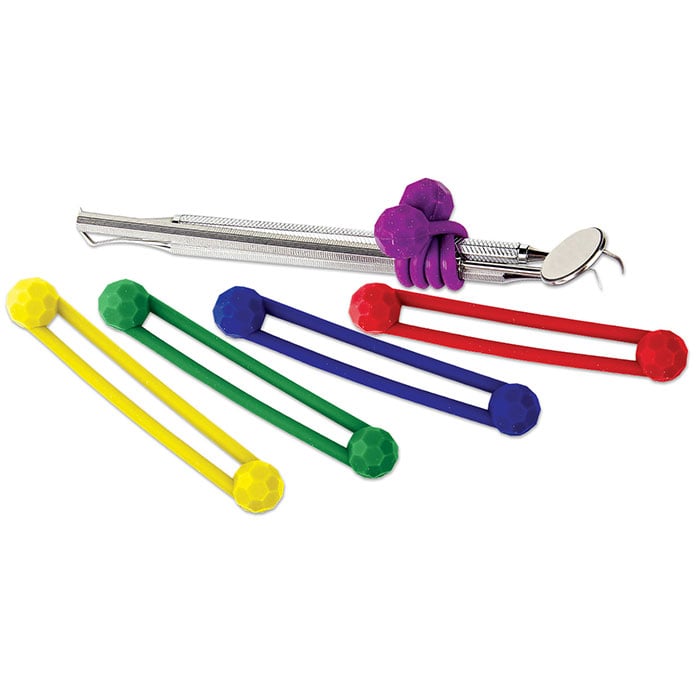 Plasdent Silicone Instrument Ties, Green, 6 per Box