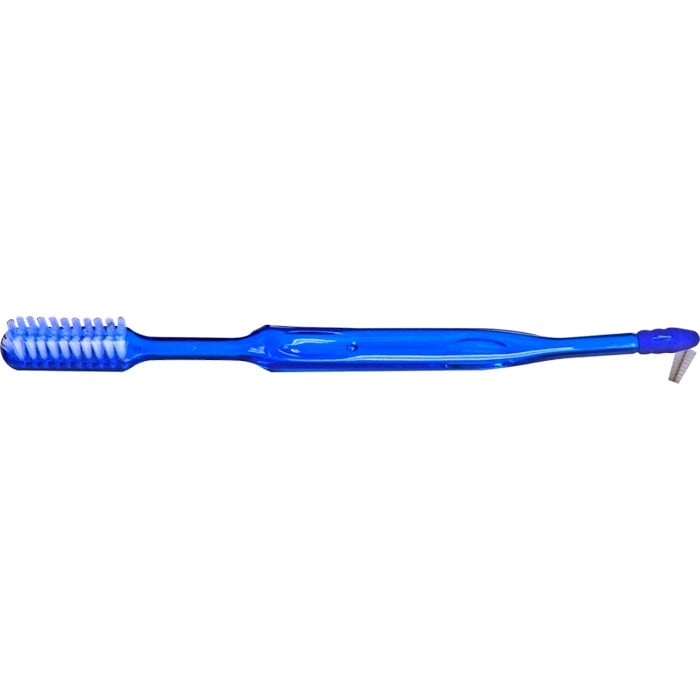 OraLine Inter-Ortho Toothbrush, Assorted, 38 Tuft V-Trim Head with Interdental Brush, Individually Wrapped, 72/Box