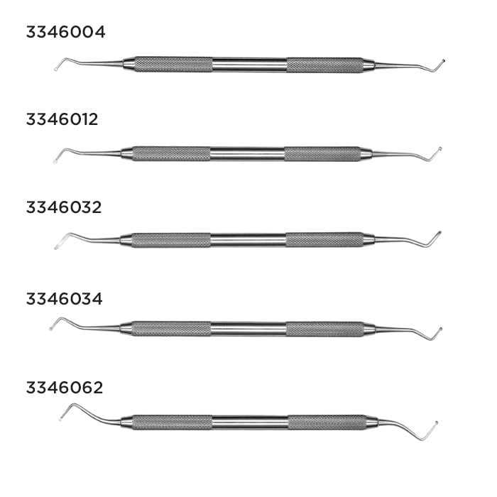 Hu-Friedy #18 Double-Ended Excavator, #6 Satin Steel Handle, 1.5 mm Spoon Tip, EXC186
