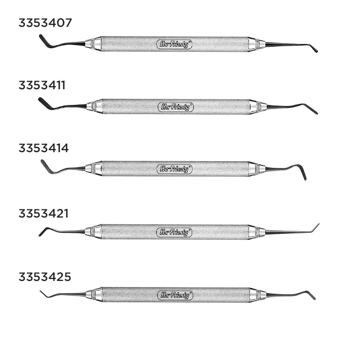 Hu-Friedy Goldstein Flexi-Thin Composite Instrument, Size 3, XTS Smooth Satin Steel Handle, Double-Ended, TNCIGFT3