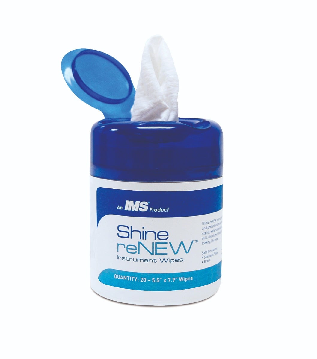 Hu-Friedy Shine reNEW Instrument Wipes, Stain & Rust Remover, 20/Canister, IMS-1455