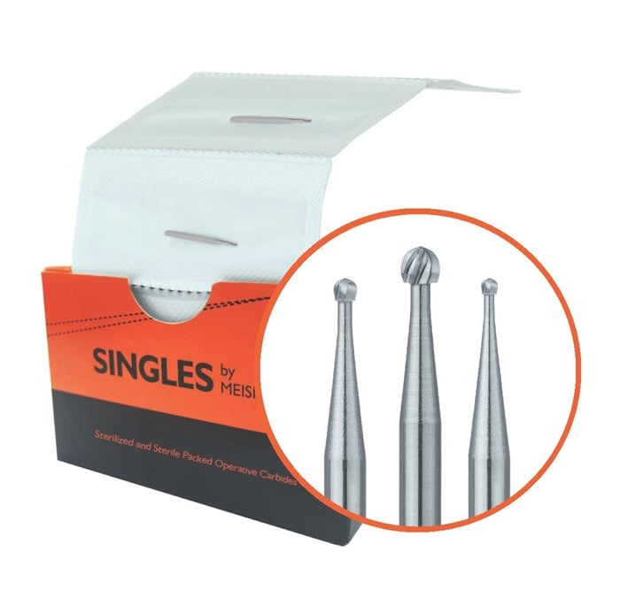 Meisinger RA Sterile-Packed Carbide Burs, #6, 25/Box
