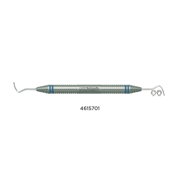 Nordent Gingival Cord Packer #213 Serrated, Anatomical, 45 Degree Offset Blades, DuraLite ColorRings, Double-End