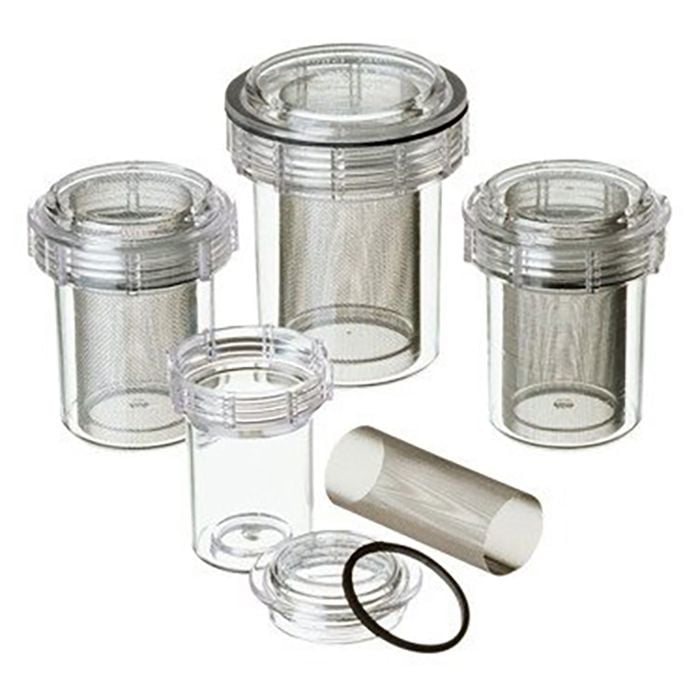 Evac-u-Trap Disposable Central Vacuum Trap, Model 2350-FS, Fine Mesh, Internal Thread, 3-1/2" x 4-3/8", 8/Box, 2350-FS