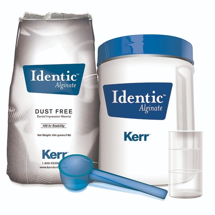 Identic™ Dust-Free Alginate, Value Pack, Fast Set, Pink, Cinnamon Scent, 8 x 1 lb Bags with Canister, Scoop & Water Vial, 27477DX