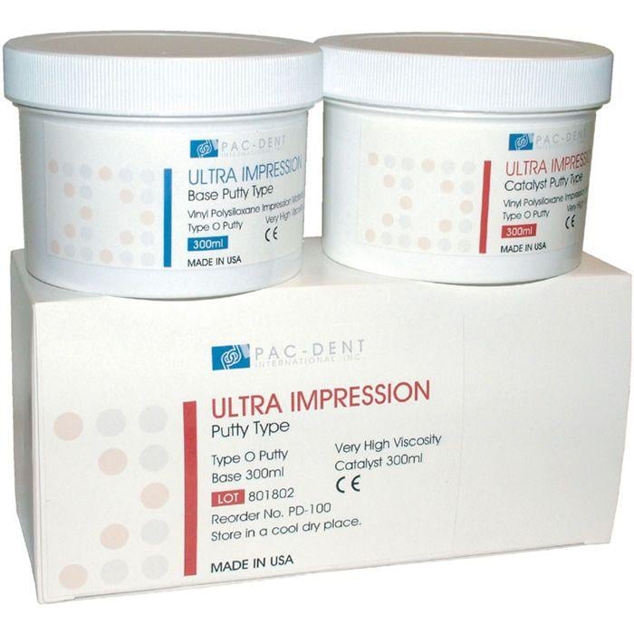 PacDent Ultra Impression Putty VPS, Type O, High Viscosity, Base & Catalyst, 300ml, PD-100