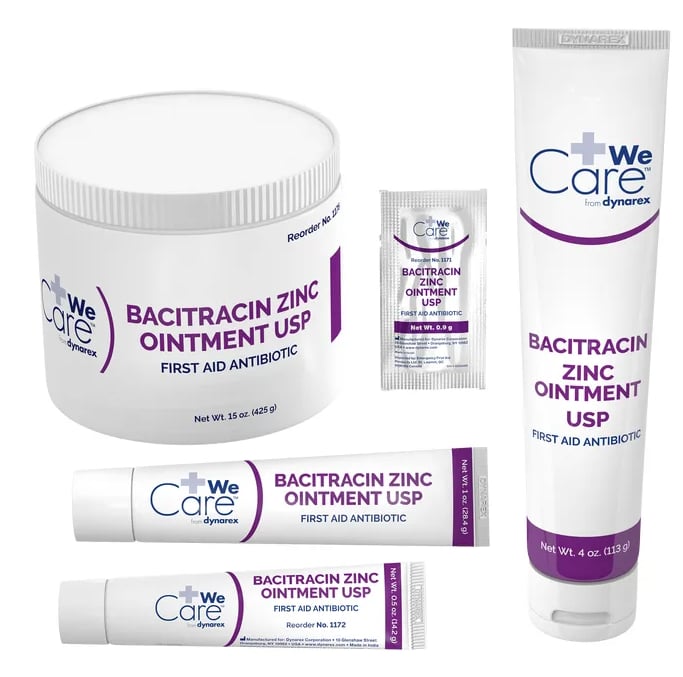 Dynarex Bacitracin Zinc Ointment, 0.9g Packet, 144/Box, #1171