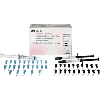 Clinpro Sealant Syringe Intro Kit, 2x1.2ml Sealant Syringes, 1x3ml Etchant Syringe, Dispensing Tips, #12626