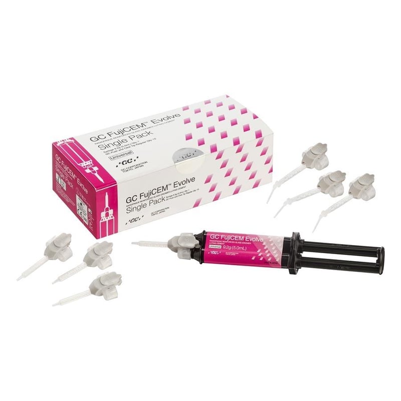 GC FujiCEM Evolve Single Pack, 9.2g Syringe + 15 Mixing Tips #012948