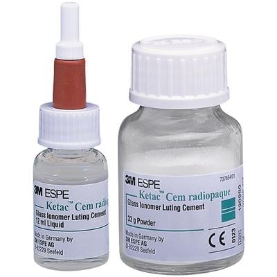 Ketac-Cem Radiopaque Permanent Glass Ionomer Luting Cement, Triple Pack (3x33g Powder / 3x12ml Liquid), #37231