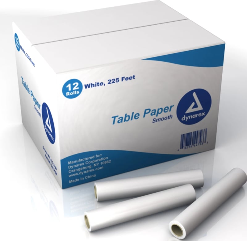 Dynarex Table Paper Smooth, 21" x 225 ft, 12/Cs, #4482