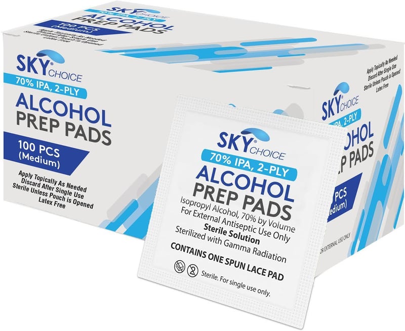 Dynarex Alcohol Prep Pads, Sterile, Large, 100/Bx, #1116