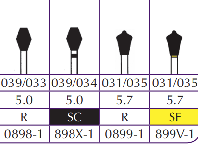 Shofu Robot Diamond FG #0898, 6/Pack