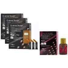 GC G-aenial Sculpt Unitip Intro Kit with G-Premio BOND, A1/A2/A3, 60 Tips + 5ml Adhesive