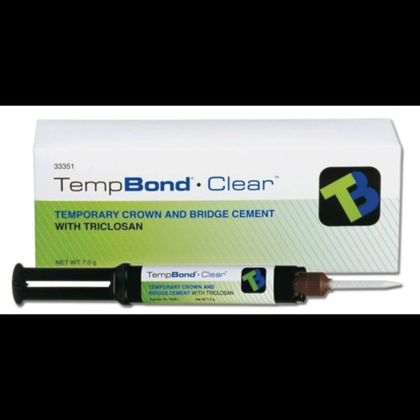 Kerr TEMPBOND CLEAR Automix Syringe, 6g, 1 Syringe with 10 Mixing Tips #33351