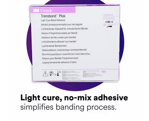 Transbond+ LC Adhesive Kit, Light Cure Band Adhesive, 5 x 4g Syringes with Disposable Tips