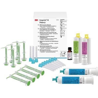 Imprint 4 Heavy Intro Kit Cartridge, 2x50ml Heavy + 50ml Light + 50ml Regular, 10 Mixing Tips, 10 Intra-Oral Syringes, Green, #71534