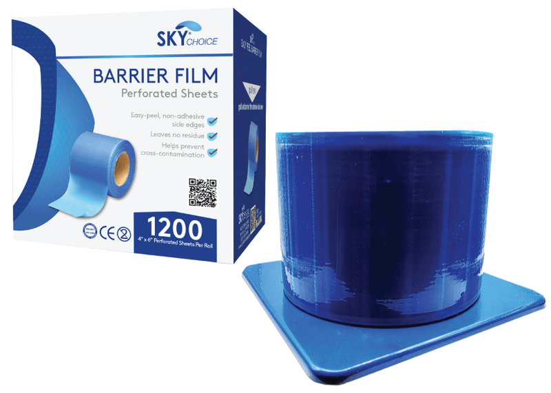 Sky Choice Barrier Film 4"x6" Blue Universal, Perforated, 1200/Roll