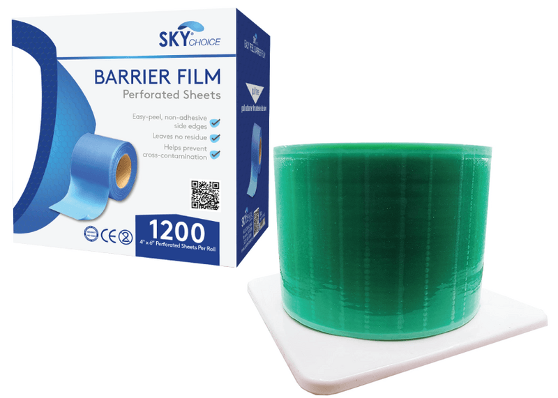 Sky Choice Barrier Film 4"x6" Green Universal, Perforated, 1200/Roll