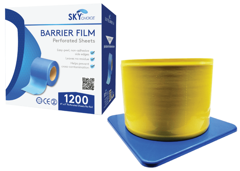 Sky Choice Barrier Film 4"x6" Yellow Universal, Perforated, 1200/Roll