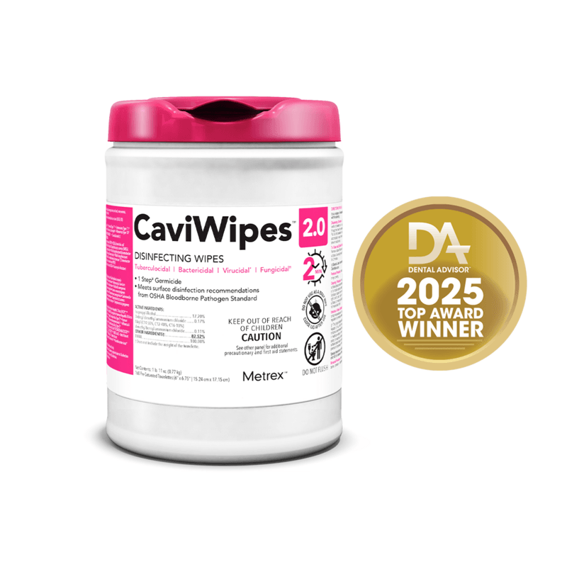 Kerr CaviWipes 2.0 Surface Disinfectant Wipes, 160 Count Canister, Pink Lid, #14-1100