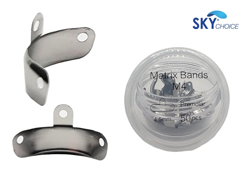 Sky Choice Sectional Matrices Pre-Molar, 4.5mm Wide, 0.038mm Thickness, 50/Box