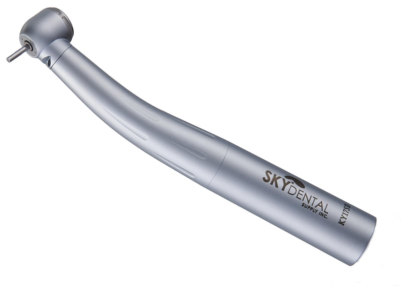 Sky Choice High Speed Handpiece, Fiber Optic, Quick Connect, Push Button, Standard Head, 4-Port Water Spray (Kavo Compatible)