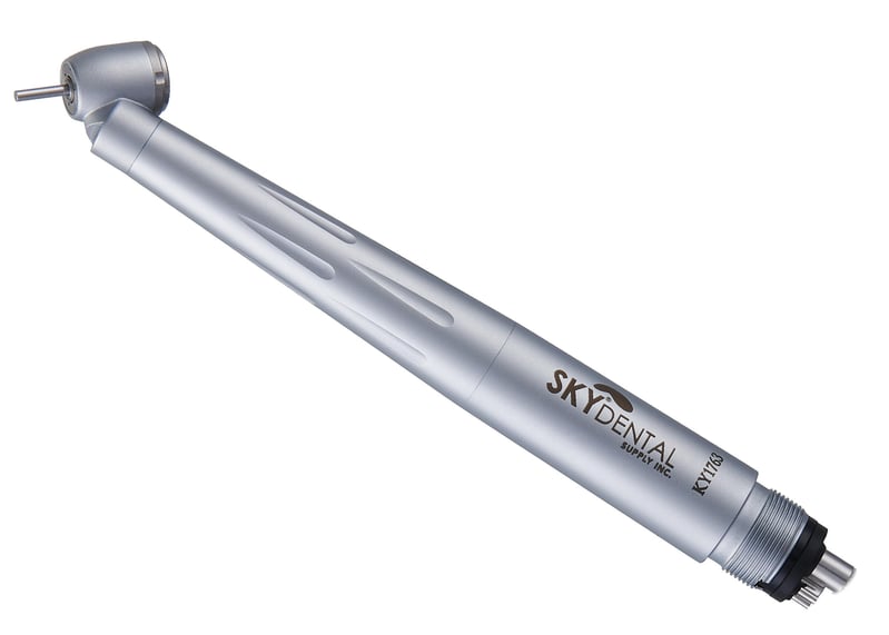 Sky Choice High Speed Handpiece LED Generator Push Button Surgical, 45 Degree Head, 4-Holes, 1-Year Warranty