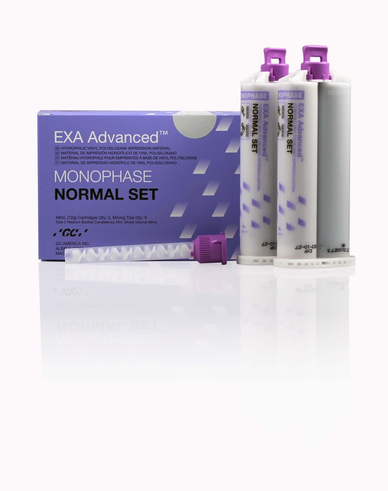 GC EXA Advanced Mono Normal Set, 2 x 48 mL Cartridges, 6 Mixing Tips #137118