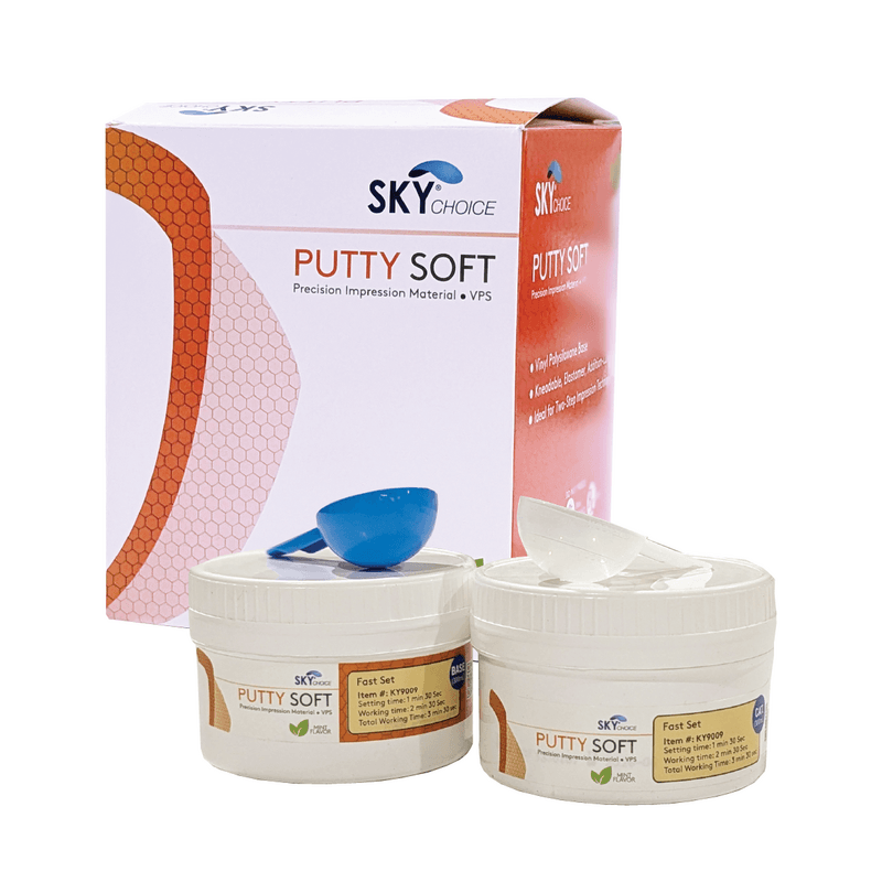 Sky Choice Putty VPS Soft/Orange Fast Set Impression Material, 2x300ml (Base & Catalyst)