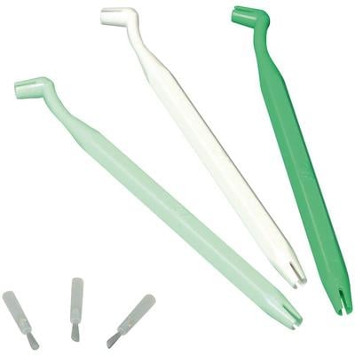Solventum Applicator Handles & Brush Tips, 3 Color-Coded Handles, 120 Disposable Tips, #1919