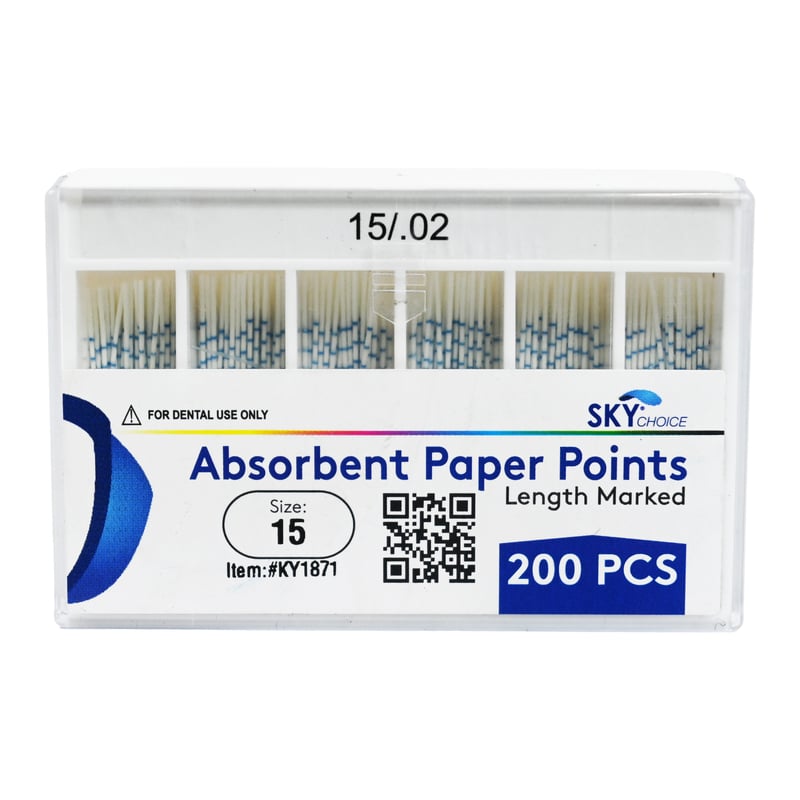 Sky Choice Paper Points #35 Green, .02 Taper, Length Marked, 200/Pk