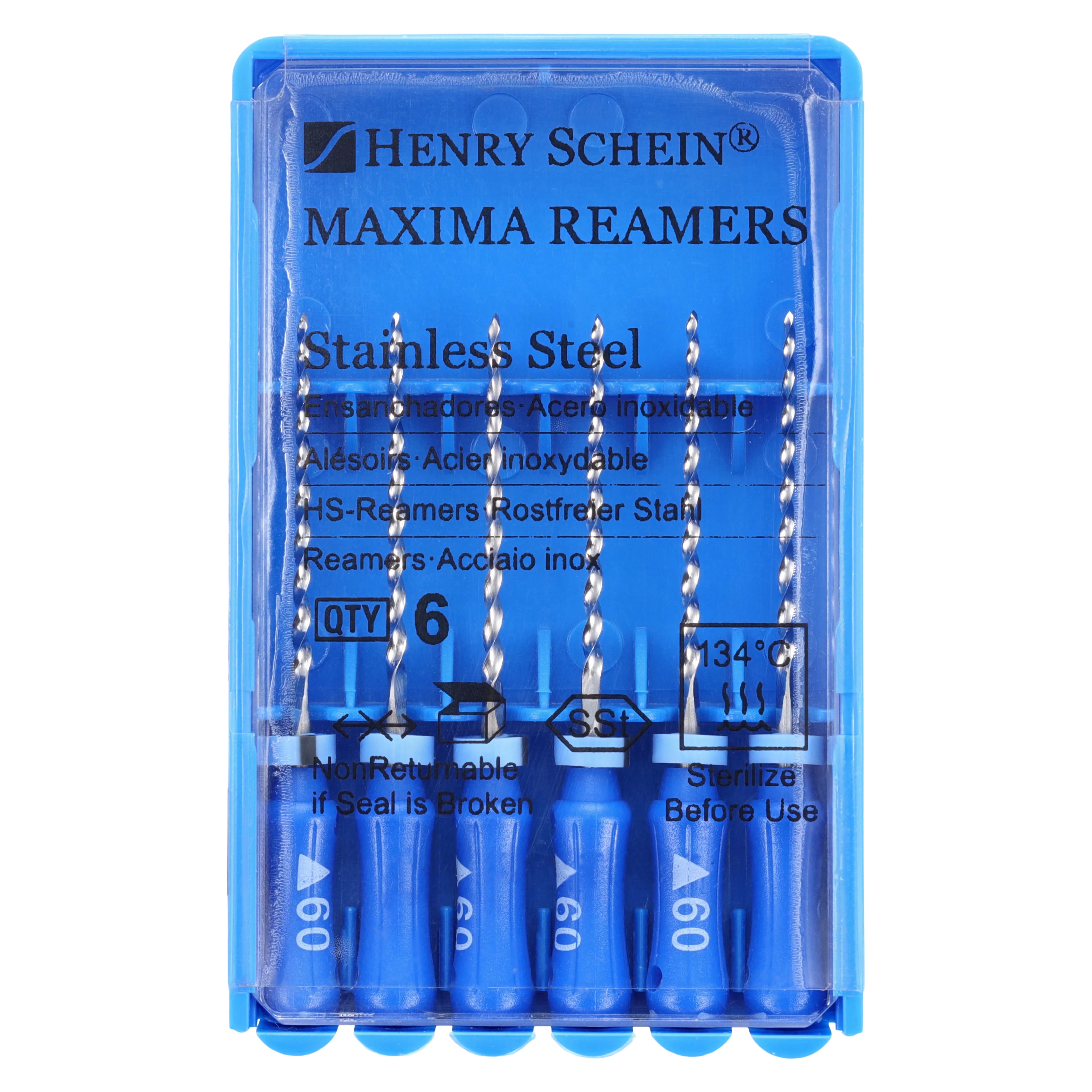 Maxima Hand Reamer, Size 60, 21mm, Stainless Steel, Color Coded Blue, 6/Box - Reamers 21mm - Image 1