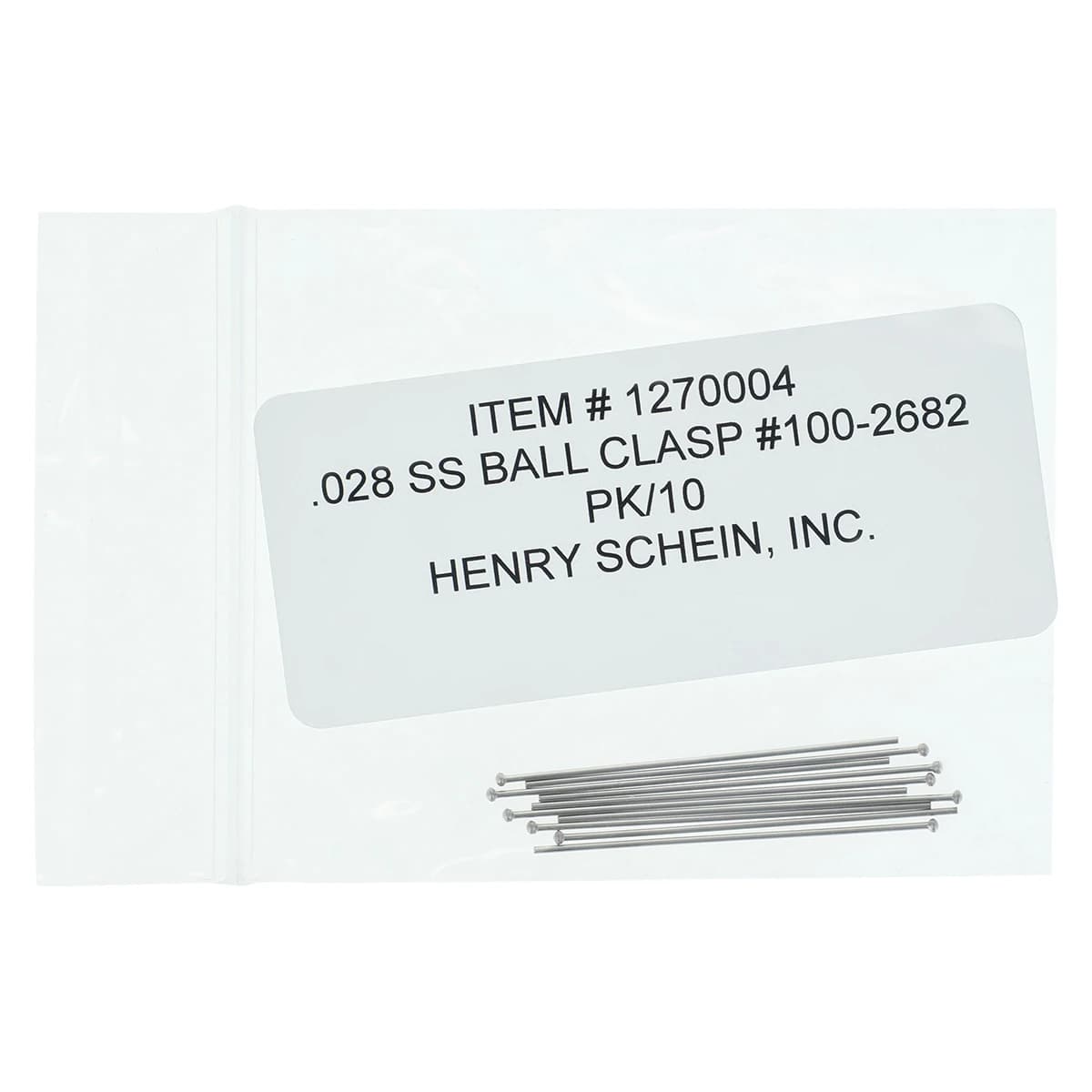 Ball Clasp SS, Wire Clasp Ball Head, 10/Box - Ball Clasp SS - Image 1
