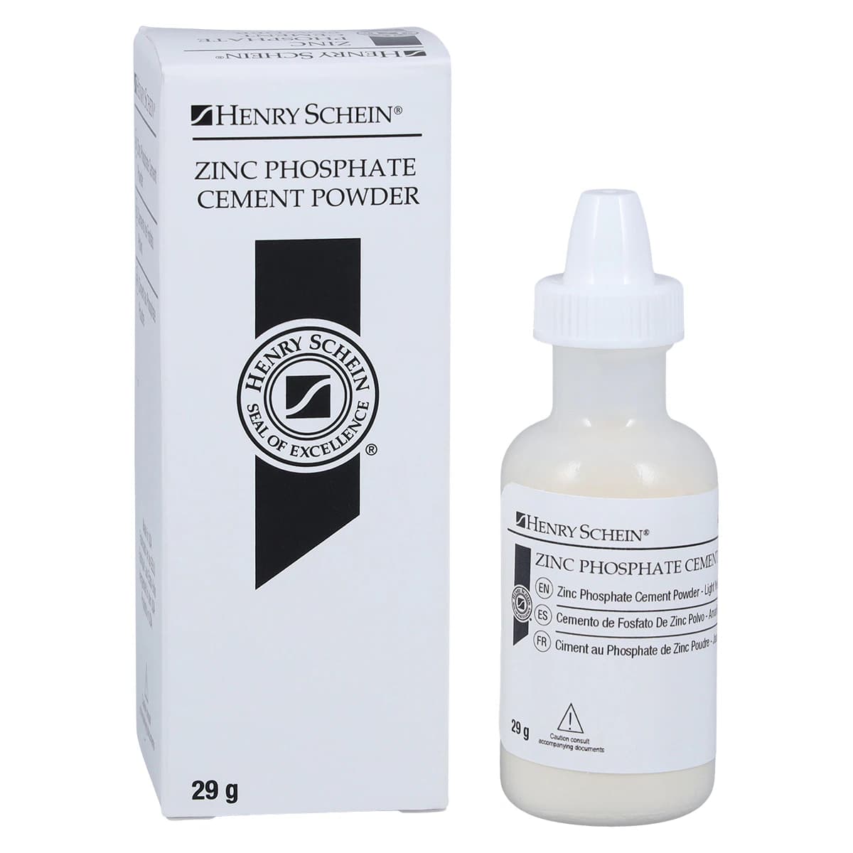 Henry Schein Zinc Phosphate Cement Powder, Light Yellow, 29 g Bottle - Zinc Phosphate Cement Powder - Image 1