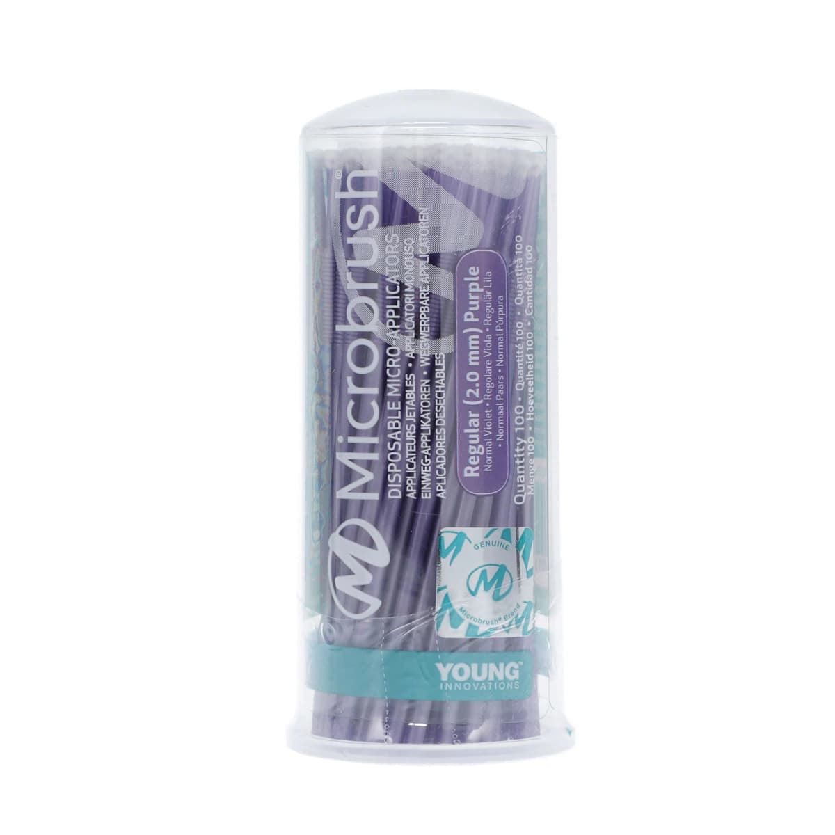 Microbrush Tube Series Disposable Applicators, Regular (2.0 mm), Purple, 100/Pack, MRP400 - Microbrush Tube Series - Image 1